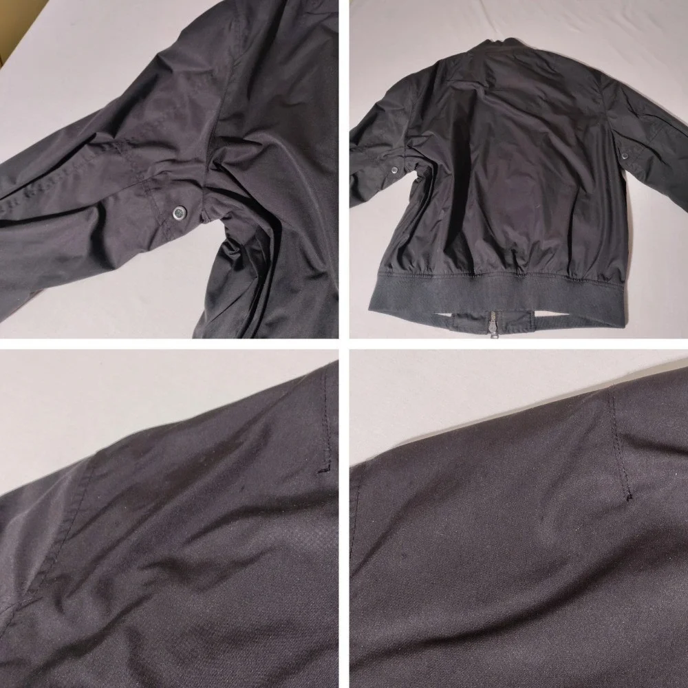 Polo Ralph Lauren Mens Black Jacket Full Zip Ribbed Mock Neck Large VTG